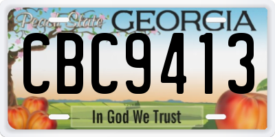 GA license plate CBC9413