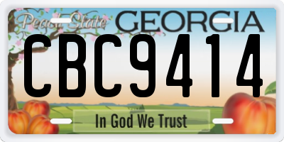 GA license plate CBC9414