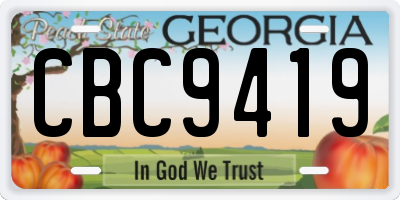 GA license plate CBC9419