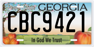 GA license plate CBC9421