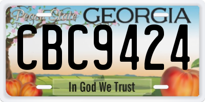 GA license plate CBC9424