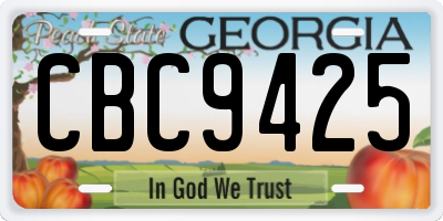 GA license plate CBC9425