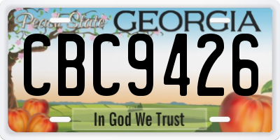 GA license plate CBC9426