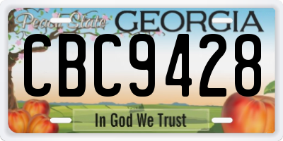 GA license plate CBC9428