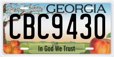 GA license plate CBC9430