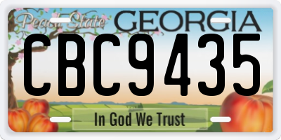 GA license plate CBC9435