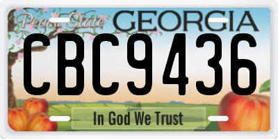 GA license plate CBC9436