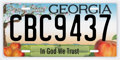 GA license plate CBC9437