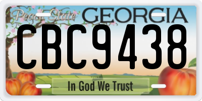 GA license plate CBC9438