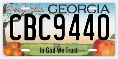 GA license plate CBC9440