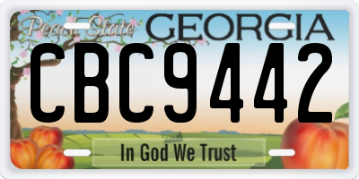GA license plate CBC9442