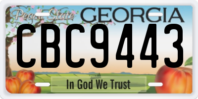 GA license plate CBC9443