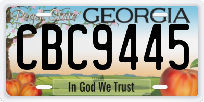 GA license plate CBC9445