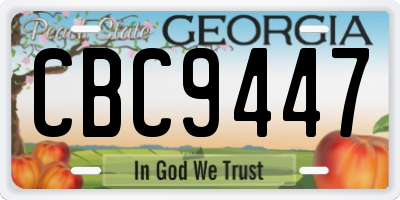 GA license plate CBC9447