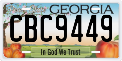 GA license plate CBC9449