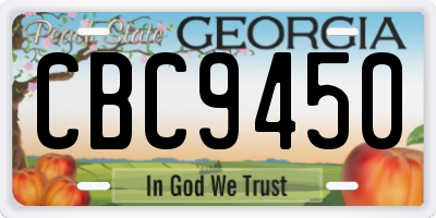 GA license plate CBC9450