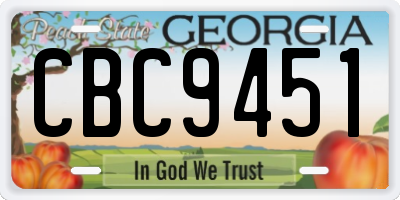 GA license plate CBC9451