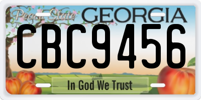 GA license plate CBC9456