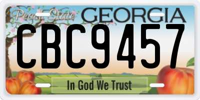 GA license plate CBC9457