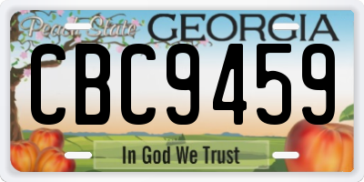 GA license plate CBC9459