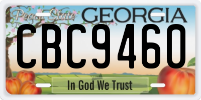 GA license plate CBC9460