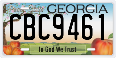 GA license plate CBC9461