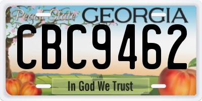 GA license plate CBC9462
