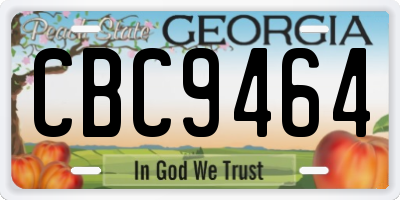 GA license plate CBC9464