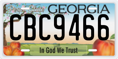 GA license plate CBC9466