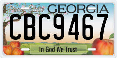 GA license plate CBC9467