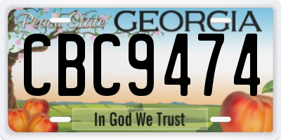 GA license plate CBC9474