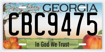 GA license plate CBC9475