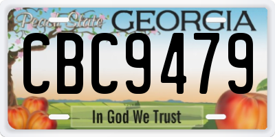 GA license plate CBC9479