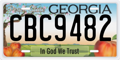 GA license plate CBC9482
