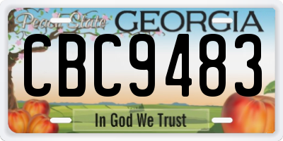 GA license plate CBC9483