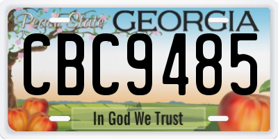 GA license plate CBC9485