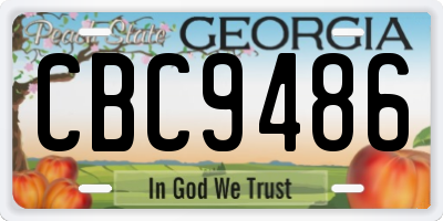 GA license plate CBC9486