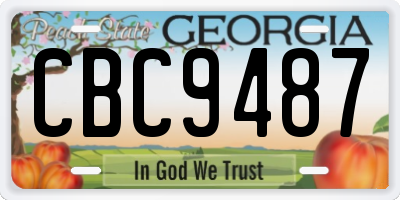 GA license plate CBC9487