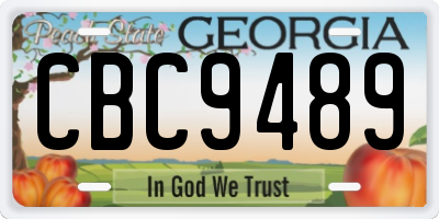 GA license plate CBC9489