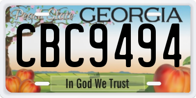 GA license plate CBC9494