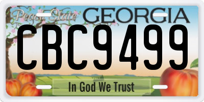 GA license plate CBC9499