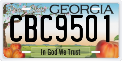 GA license plate CBC9501