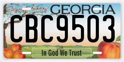 GA license plate CBC9503