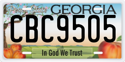 GA license plate CBC9505