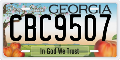 GA license plate CBC9507