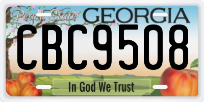 GA license plate CBC9508