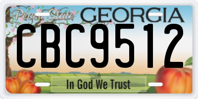 GA license plate CBC9512