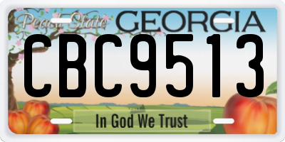 GA license plate CBC9513