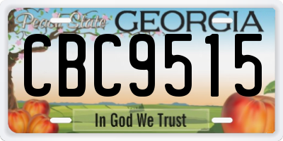 GA license plate CBC9515