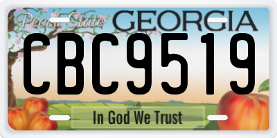 GA license plate CBC9519